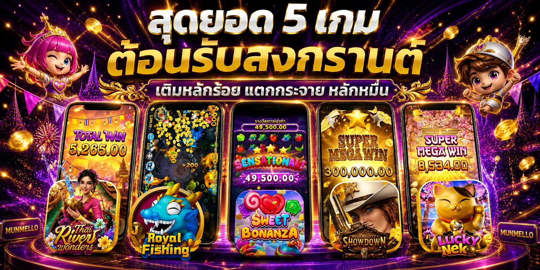แบนเนอร์เกมยอดนิยมบน MUNMELLO slot